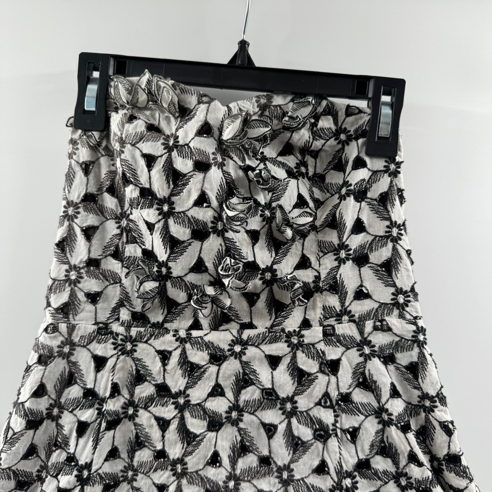 Moulinette Soeurs Floral Overlay Dress Black White Size 0 - Picture 2 of 8